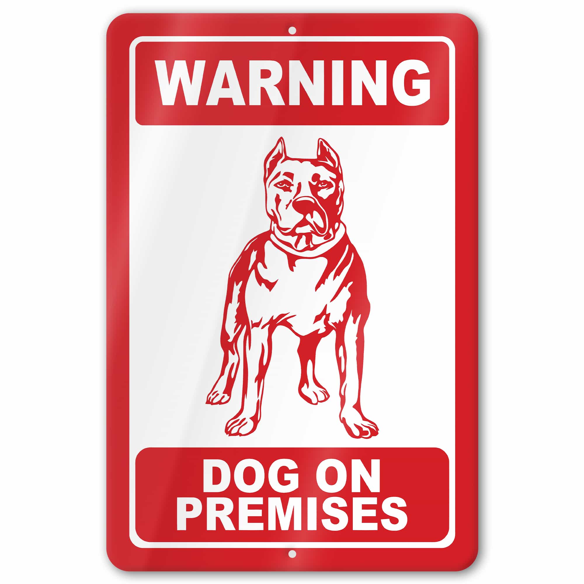 Warning Dog on Premises Aluminum Sign